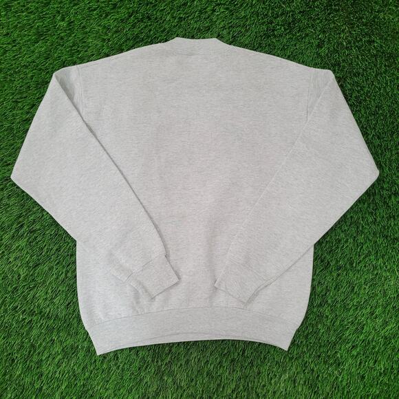 Vintage 90s Steuben Maine Sweatshirt M/L 21x24 Cropped Gray - Picture 2 of 13